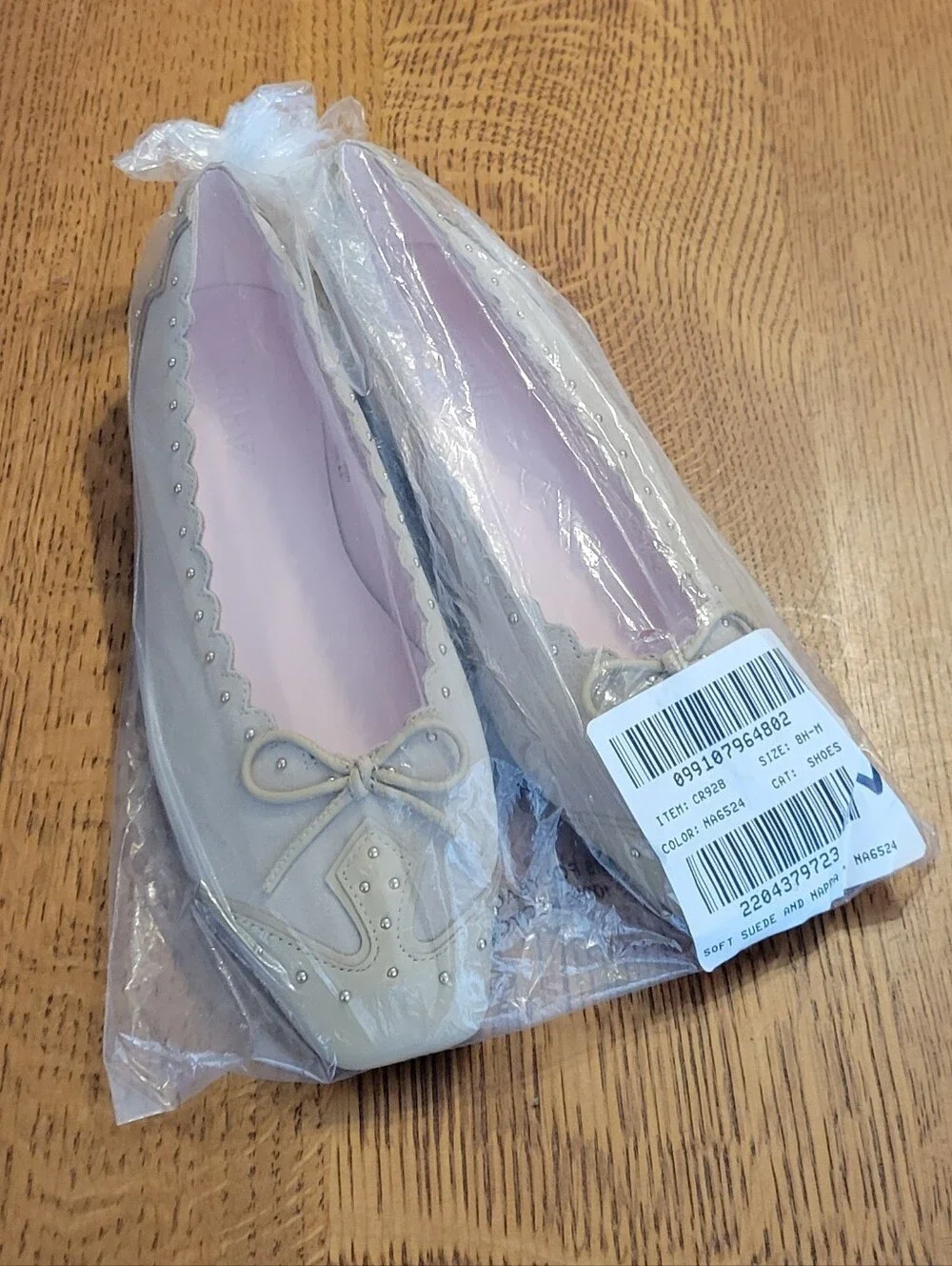 J. Crew Sophie Ballet Flats in Studded Suede & Italian Leather - light tan